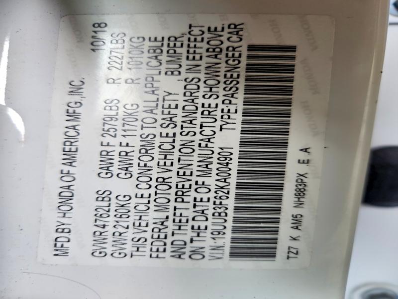Aukcja sprzedaży 2019 Acura Tlx, vin: 19UUB3F62KA004901, numer aukcji: 79891415