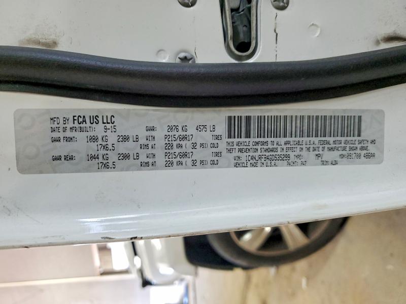 Продаж на аукціоні авто 2016 Jeep Patriot, vin: 1C4NJRFB4GD535299, номер лоту: 47612626
