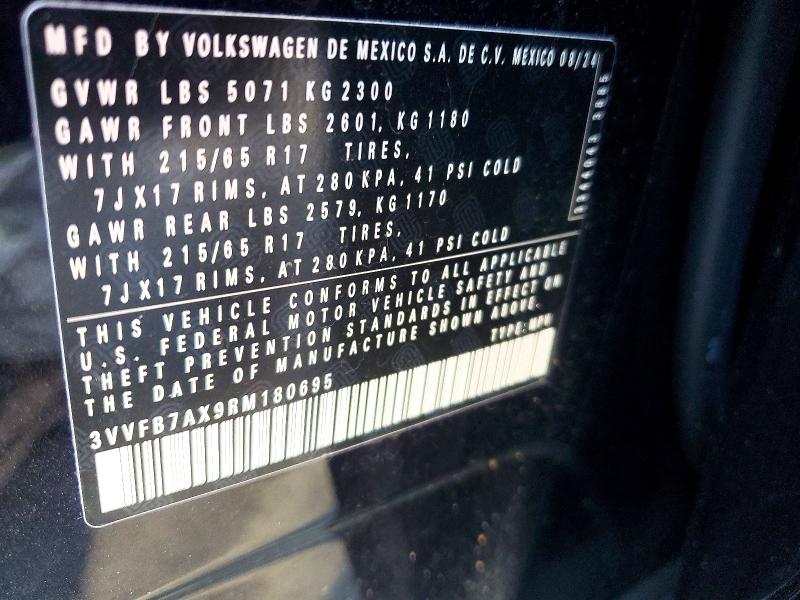 Aukcja sprzedaży 2024 Volkswagen Tiguan, vin: 3VVFB7AX9RM180695, numer aukcji: 79026445