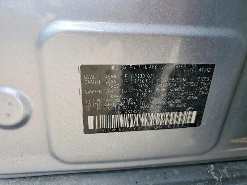 Aukcja sprzedaży 2017 Subaru Outback, vin: 4S4BSANC7H3221774, numer aukcji: 41757326