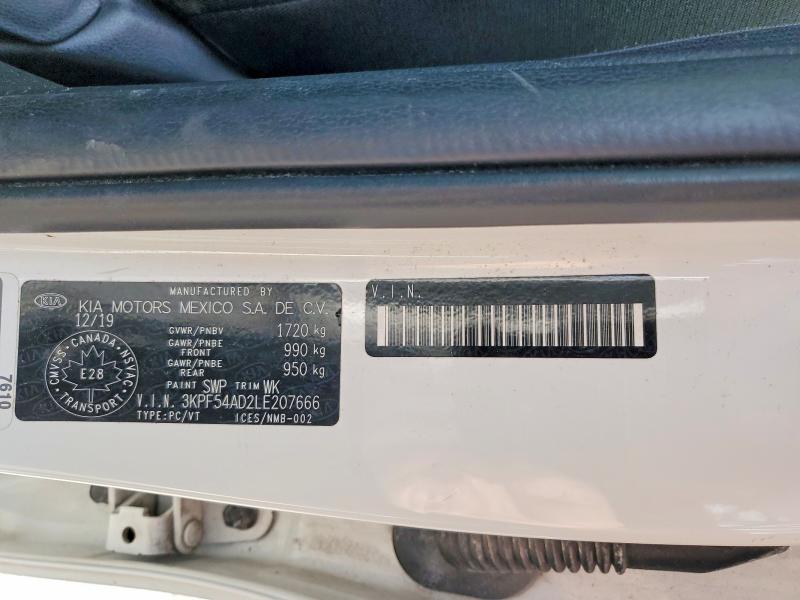 2020 Kia Forte მანქანა იყიდება აუქციონზე, vin: 3KPF54AD2LE207666, აუქციონის ნომერი: 47089956