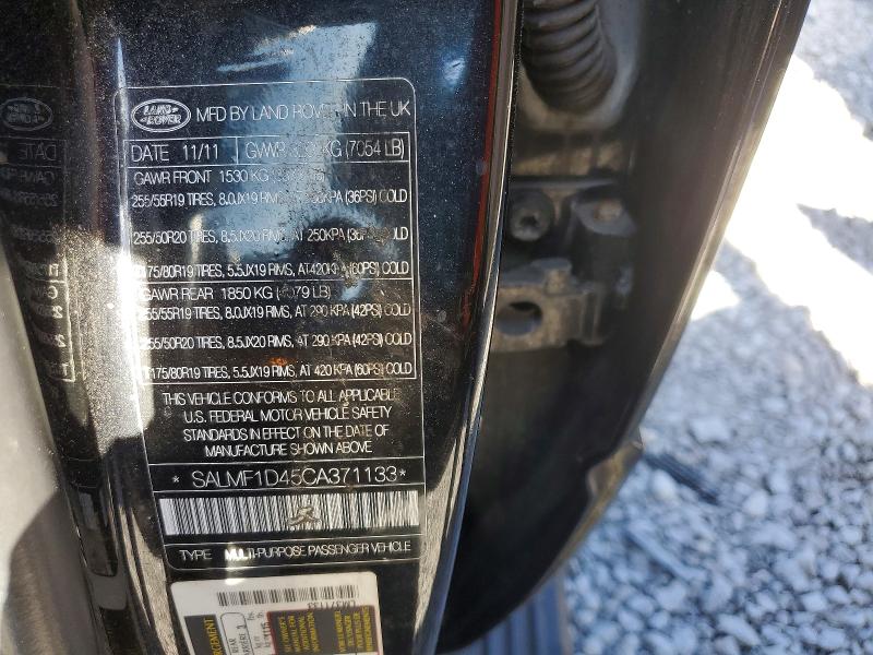 Aukcja sprzedaży 2012 Land Rover Range Rover, vin: SALMF1D45CA371133, numer aukcji: 45732886