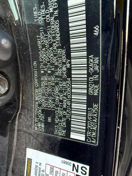 2006 Toyota 4runner მანქანა იყიდება აუქციონზე, vin: JTEZU14R160080584, აუქციონის ნომერი: 48025656
