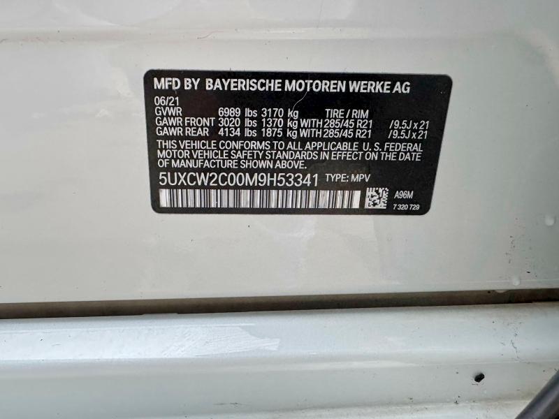46026046 :رقم المزاد ، 5UXCW2C00M9H53341 vin ، 2021 Bmw X7 مزاد بيع