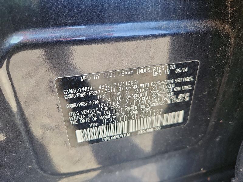 Продажа на аукционе авто 2015 Subaru Forester, vin: JF2SJGDCXFH451337, номер лота: 46990476