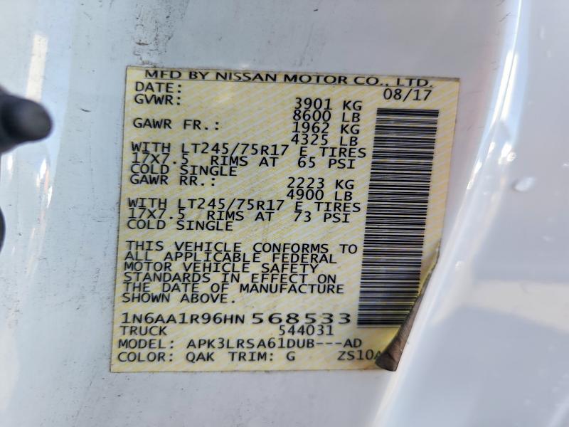 45545356 :رقم المزاد ، 1N6AA1R96HN568533 vin ، 2017 Nissan Titan Xd مزاد بيع