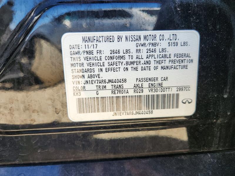 47270906 :رقم المزاد ، JN1EV7AR6JM440458 vin ، 2018 Infiniti Q50 مزاد بيع
