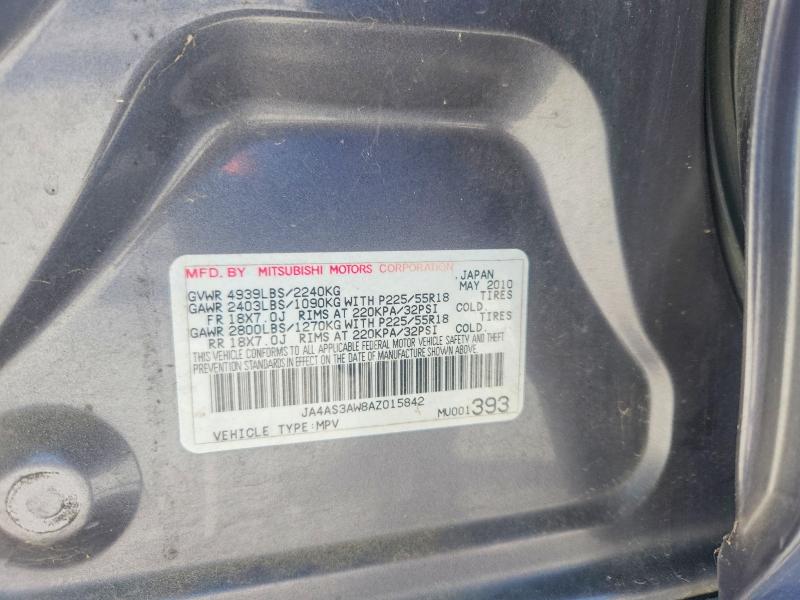 Продаж на аукціоні авто 2010 Mitsubishi Outlander, vin: JA4AS3AW8AZ015842, номер лоту: 46233966