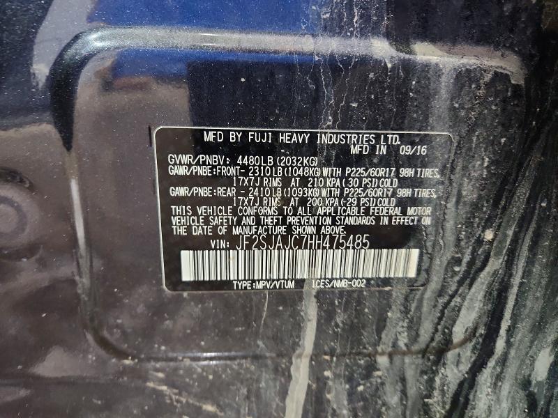 Продажа на аукционе авто 2017 Subaru Forester, vin: JF2SJAJC7HH475485, номер лота: 79271325