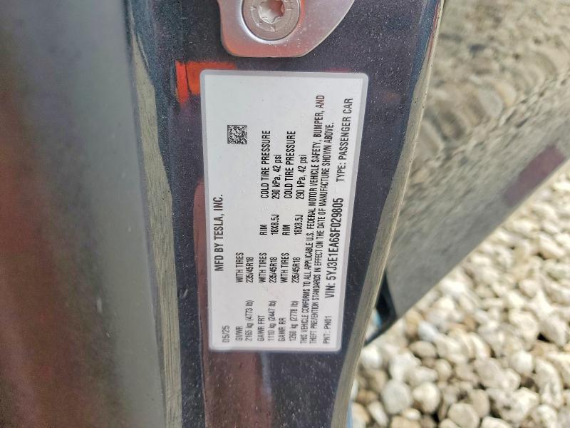 46564216 :رقم المزاد ، 5YJ3E1EA6SF029805 vin ، 2025 Tesla Model 3 مزاد بيع