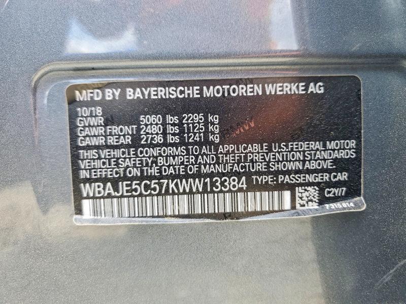 47964706 :رقم المزاد ، WBAJE5C57KWW13384 vin ، 2019 Bmw 540 مزاد بيع