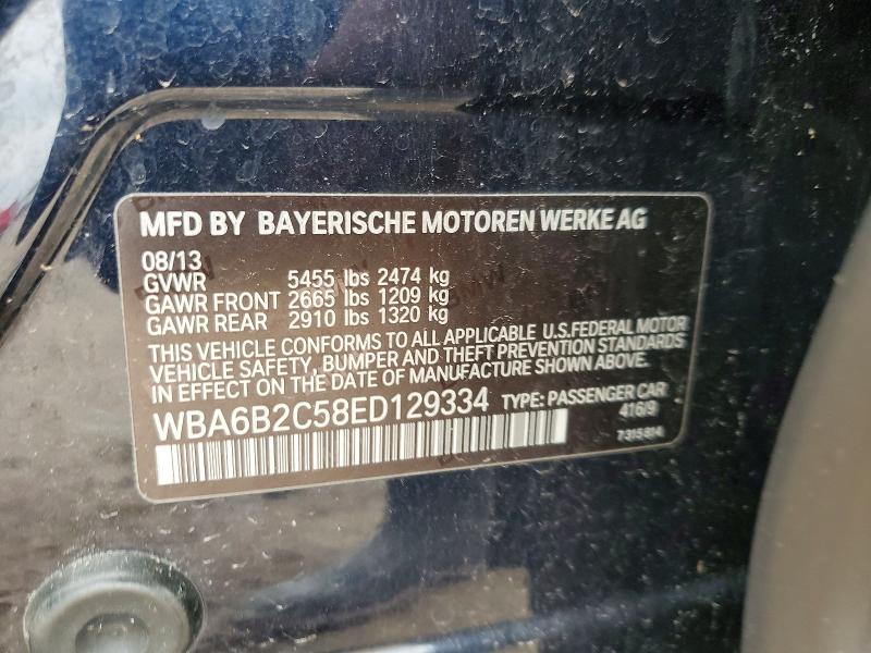 Продаж на аукціоні авто 2014 Bmw 650, vin: WBA6B2C58ED129334, номер лоту: 41954166