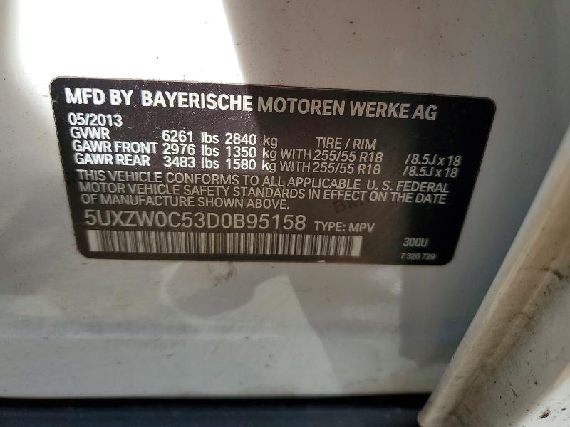 46903716 :رقم المزاد ، 5UXZW0C53D0B95158 vin ، 2013 Bmw X5 مزاد بيع