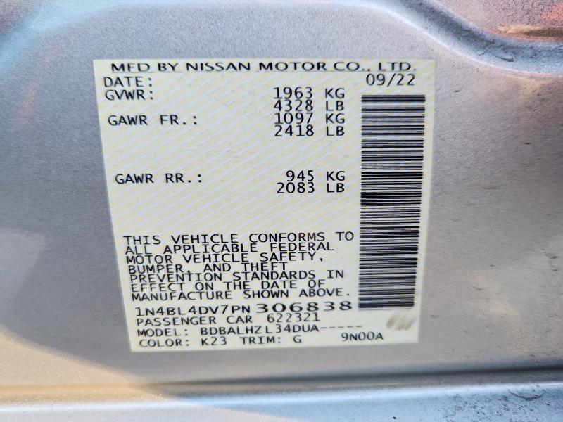 Aukcja sprzedaży 2023 Nissan Altima, vin: 1N4BL4DV7PN306838, numer aukcji: 79833335