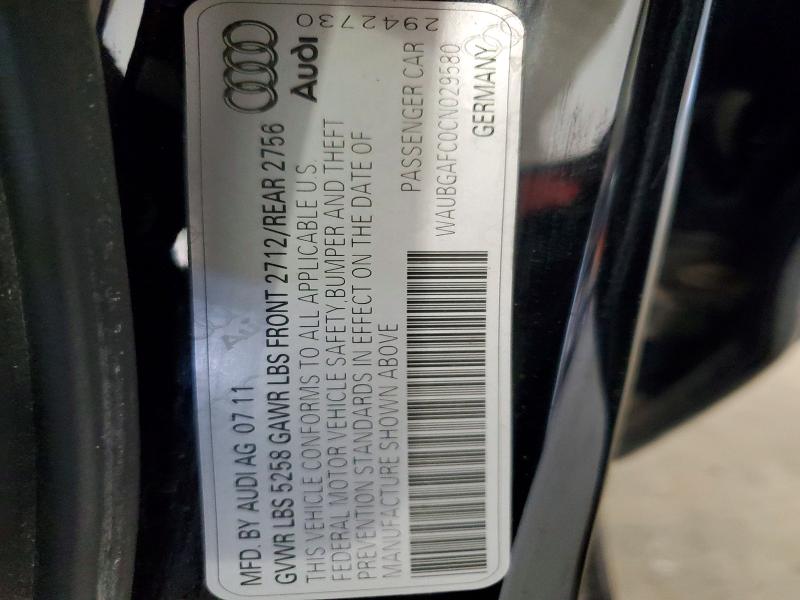 45868446 :رقم المزاد ، WAUBGAFC0CN029580 vin ، 2012 Audi A6 مزاد بيع