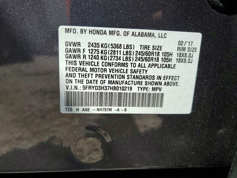 2017 Acura Mdx მანქანა იყიდება აუქციონზე, vin: 5FRYD3H37HB010219, აუქციონის ნომერი: 47079376