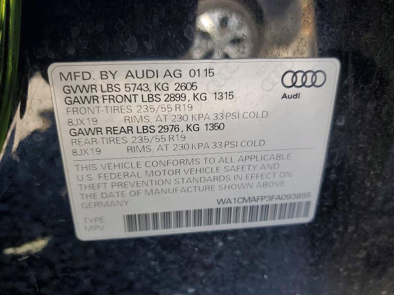 79055545 :رقم المزاد ، WA1CMAFP3FA093895 vin ، 2015 Audi Q5 مزاد بيع