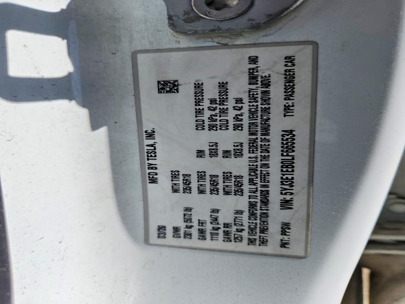Продажа на аукционе авто 2020 Tesla Model 3, vin: 5YJ3E1EB0LF665534, номер лота: 78719845