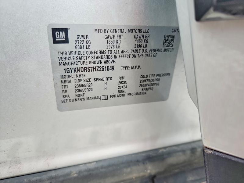 45734606 :رقم المزاد ، 1GYKNDRS7HZ261049 vin ، 2017 Cadillac Xt5 مزاد بيع