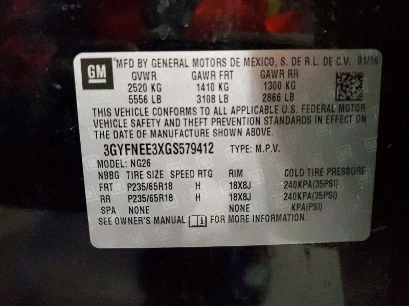 Aukcja sprzedaży 2016 Cadillac Srx, vin: 3GYFNEE3XGS579412, numer aukcji: 79388725