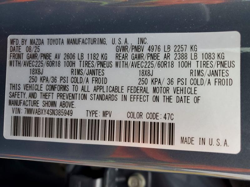 2025 Mazda Cx-50 მანქანა იყიდება აუქციონზე, vin: 7MMVABXY4SN385949, აუქციონის ნომერი: 41941416