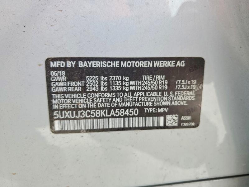 Aukcja sprzedaży 2019 Bmw X4, vin: 5UXUJ3C58KLA58450, numer aukcji: 41674416