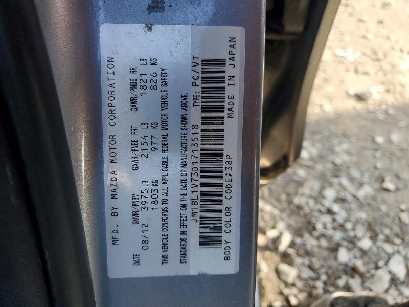 Aukcja sprzedaży 2013 Mazda 3, vin: JM1BL1V73D1713518, numer aukcji: 41686106