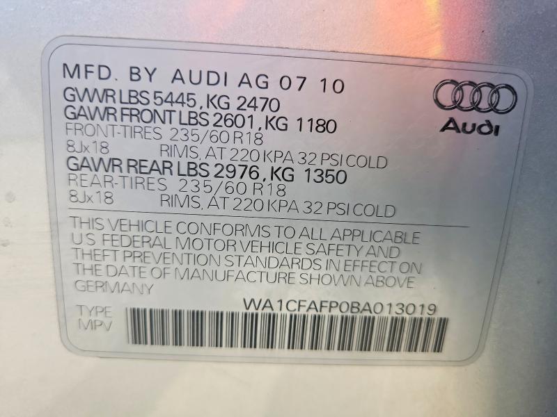 Продаж на аукціоні авто 2011 Audi Q5, vin: WA1CFAFP0BA013019, номер лоту: 78857795