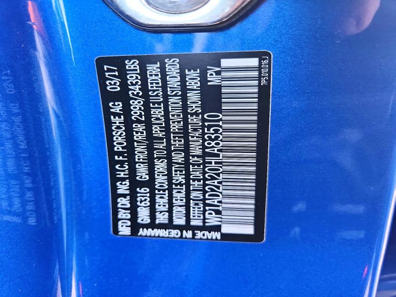 Aukcja sprzedaży 2017 Porsche Cayenne, vin: WP1AD2A20HLA83510, numer aukcji: 41913686