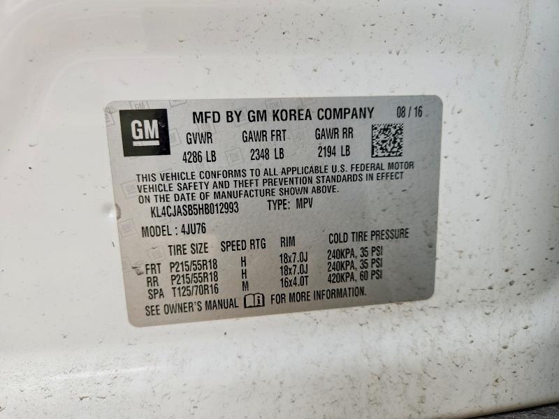 Продаж на аукціоні авто 2017 Buick Encore, vin: KL4CJASB5HB012993, номер лоту: 47637656