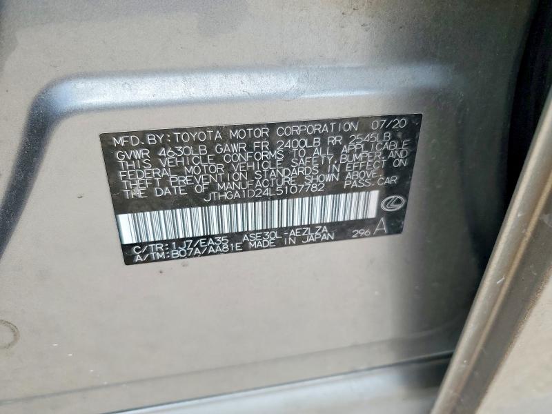 Продажа на аукционе авто 2020 Lexus Is 300, vin: JTHGA1D24L5107782, номер лота: 46371696
