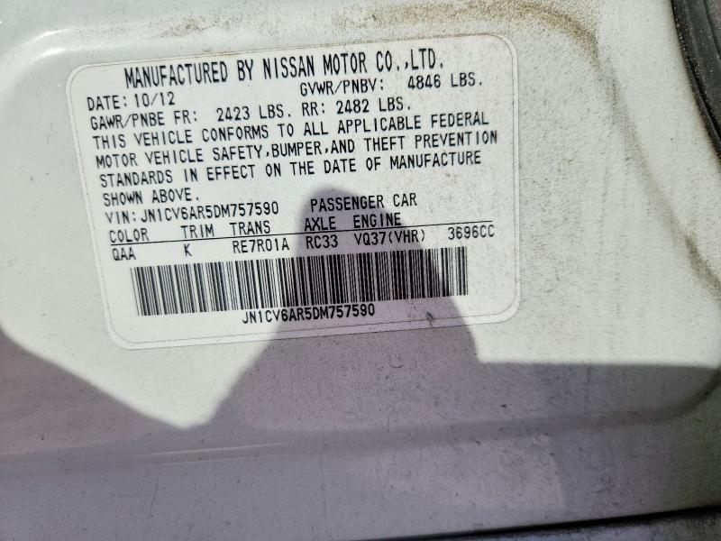 Продажа на аукционе авто 2013 Infiniti G37 Sedan, vin: JN1CV6AR5DM757590, номер лота: 47299226