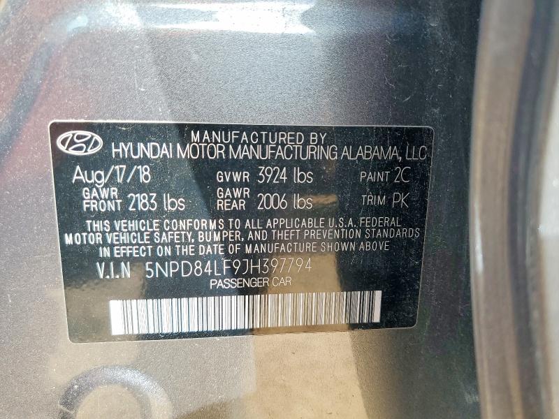 Продаж на аукціоні авто 2018 Hyundai Elantra, vin: 5NPD84LF9JH397794, номер лоту: 79158445