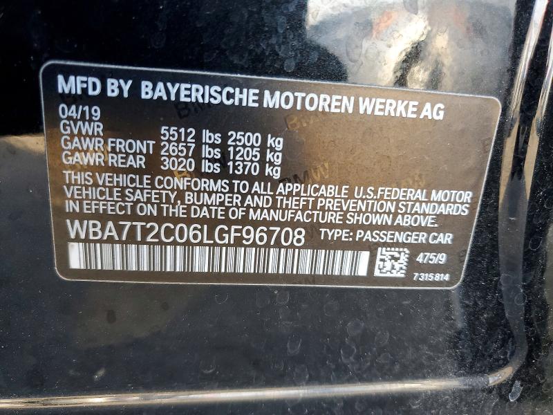 Продаж на аукціоні авто 2020 Bmw 740, vin: WBA7T2C06LGF96708, номер лоту: 47600556
