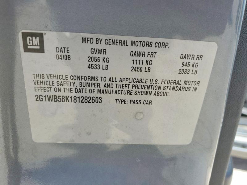 Продаж на аукціоні авто 2008 Chevrolet Impala, vin: 2G1WB58K181282603, номер лоту: 45772106