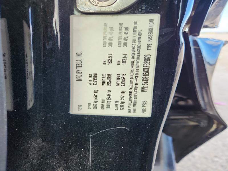 Продажа на аукционе авто 2020 Tesla Model 3, vin: 5YJ3E1EAXLF629826, номер лота: 41647176