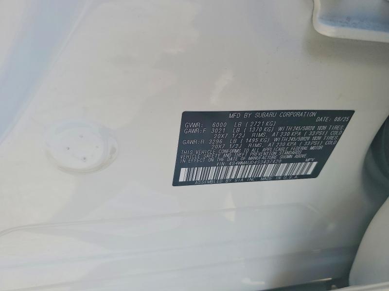 Aukcja sprzedaży 2025 Subaru Ascent, vin: 4S4WMAUD4S3437420, numer aukcji: 47103746