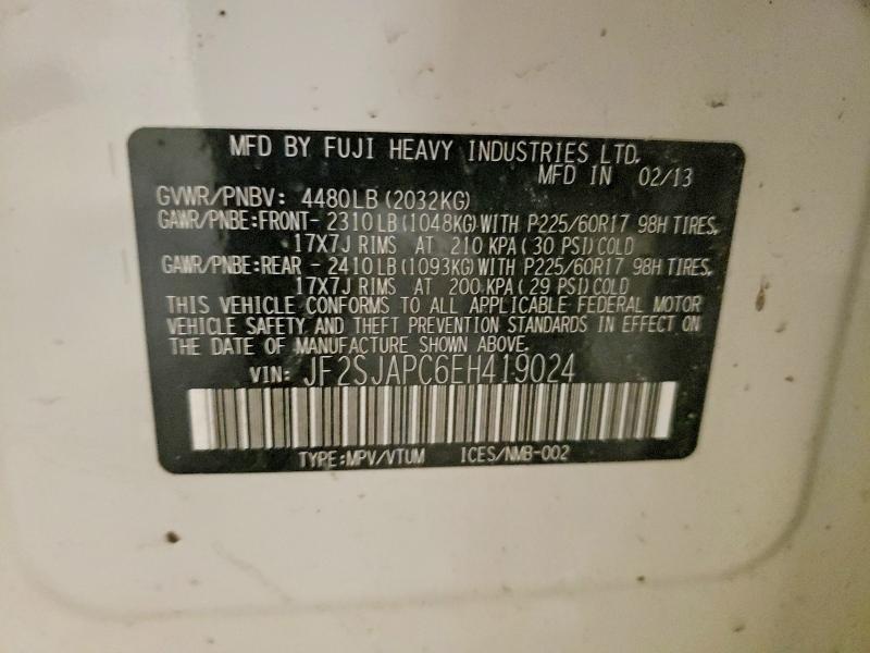 Продаж на аукціоні авто 2014 Subaru Forester, vin: JF2SJAPC6EH419024, номер лоту: 47762356