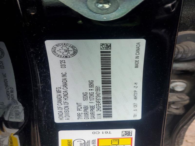 46557756 :رقم المزاد ، 2HGFE4F87SH015661 vin ، 2025 Honda Civic مزاد بيع