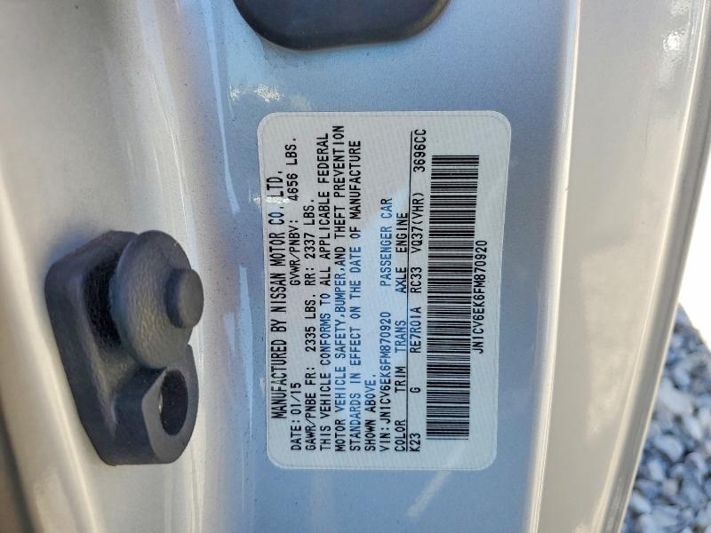 Продажа на аукционе авто 2015 Infiniti Q60, vin: JN1CV6EK6FM870920, номер лота: 47106236
