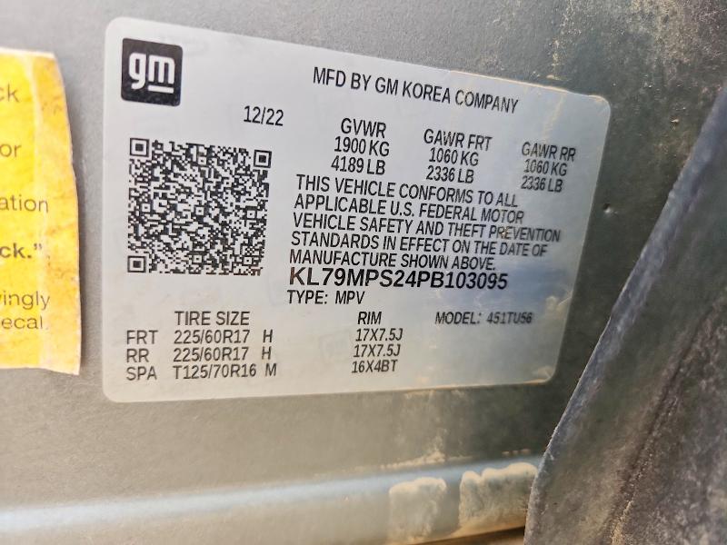 Продаж на аукціоні авто 2023 Chevrolet Trailblazer, vin: KL79MPS24PB103095, номер лоту: 46865936