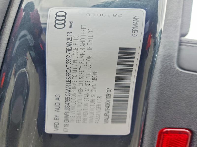 Продажа на аукционе авто 2019 Audi A4, vin: WAUENAF40KA109107, номер лота: 46725856