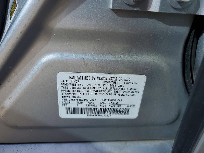 Aukcja sprzedaży 2008 Infiniti G35, vin: JNKBV61E98M212227, numer aukcji: 46332296