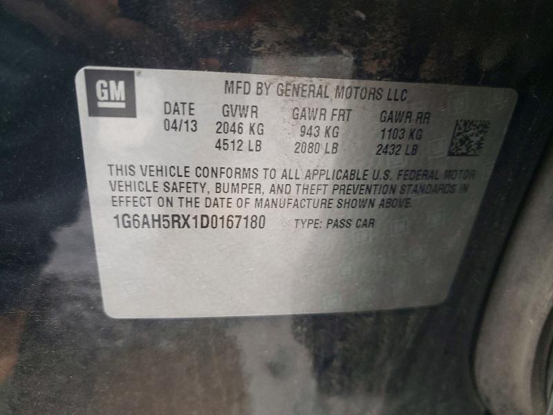 2013 Cadillac Ats მანქანა იყიდება აუქციონზე, vin: 1G6AH5RX1D0167180, აუქციონის ნომერი: 47033936