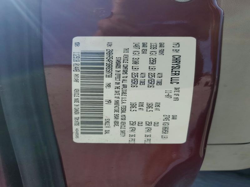 Aukcja sprzedaży 2008 Chrysler Town & Country, vin: 2A8HR54P38R650738, numer aukcji: 45597026