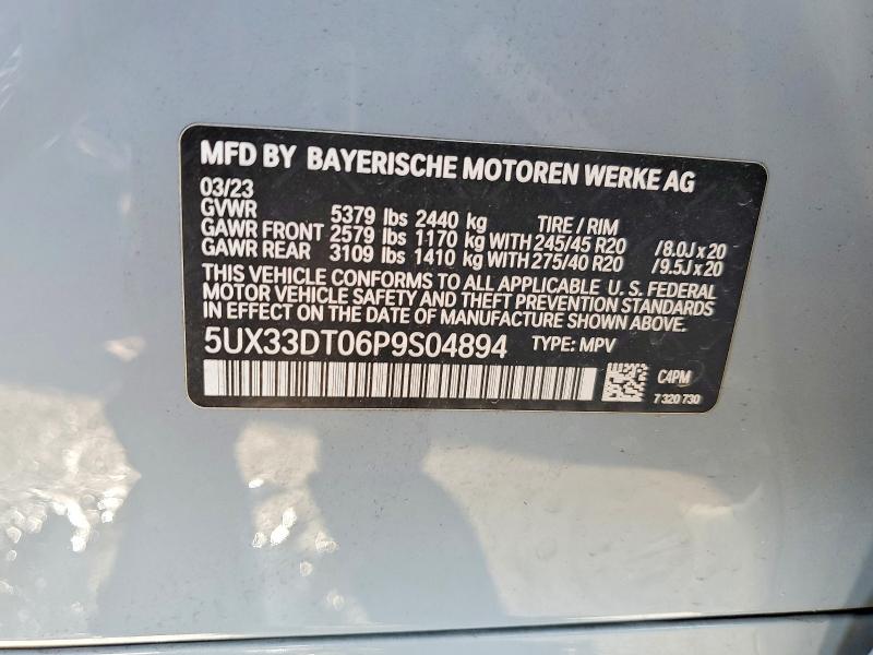 78726685 :رقم المزاد ، 5UX33DT06P9S04894 vin ، 2023 Bmw X4 مزاد بيع