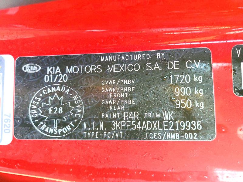 2020 Kia Forte მანქანა იყიდება აუქციონზე, vin: 3KPF54ADXLE219936, აუქციონის ნომერი: 79988435