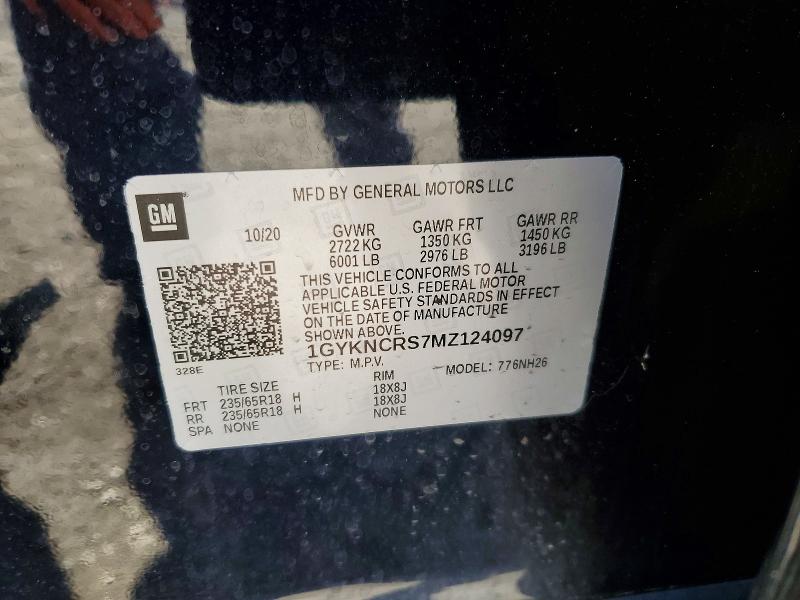 42064776 :رقم المزاد ، 1GYKNCRS7MZ124097 vin ، 2021 Cadillac Xt5 مزاد بيع