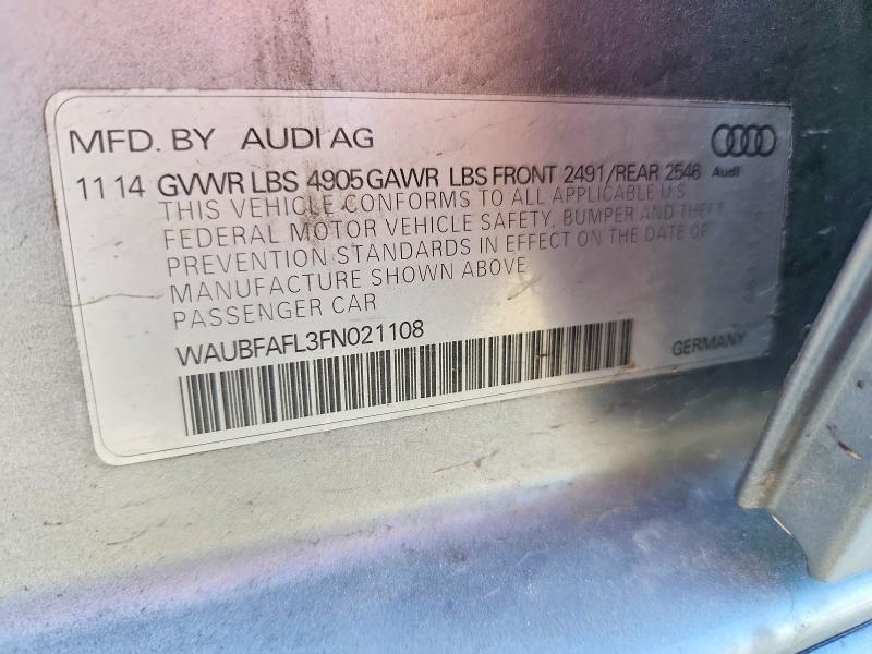Aukcja sprzedaży 2015 Audi A4, vin: WAUBFAFL3FN021108, numer aukcji: 41796596