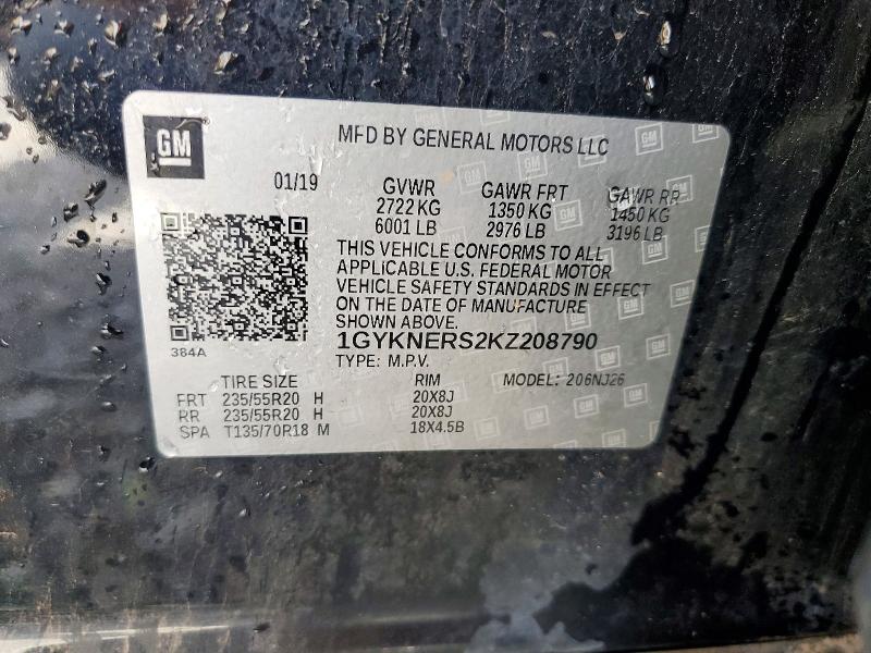 2019 Cadillac Xt5 მანქანა იყიდება აუქციონზე, vin: 1GYKNERS2KZ208790, აუქციონის ნომერი: 79548695